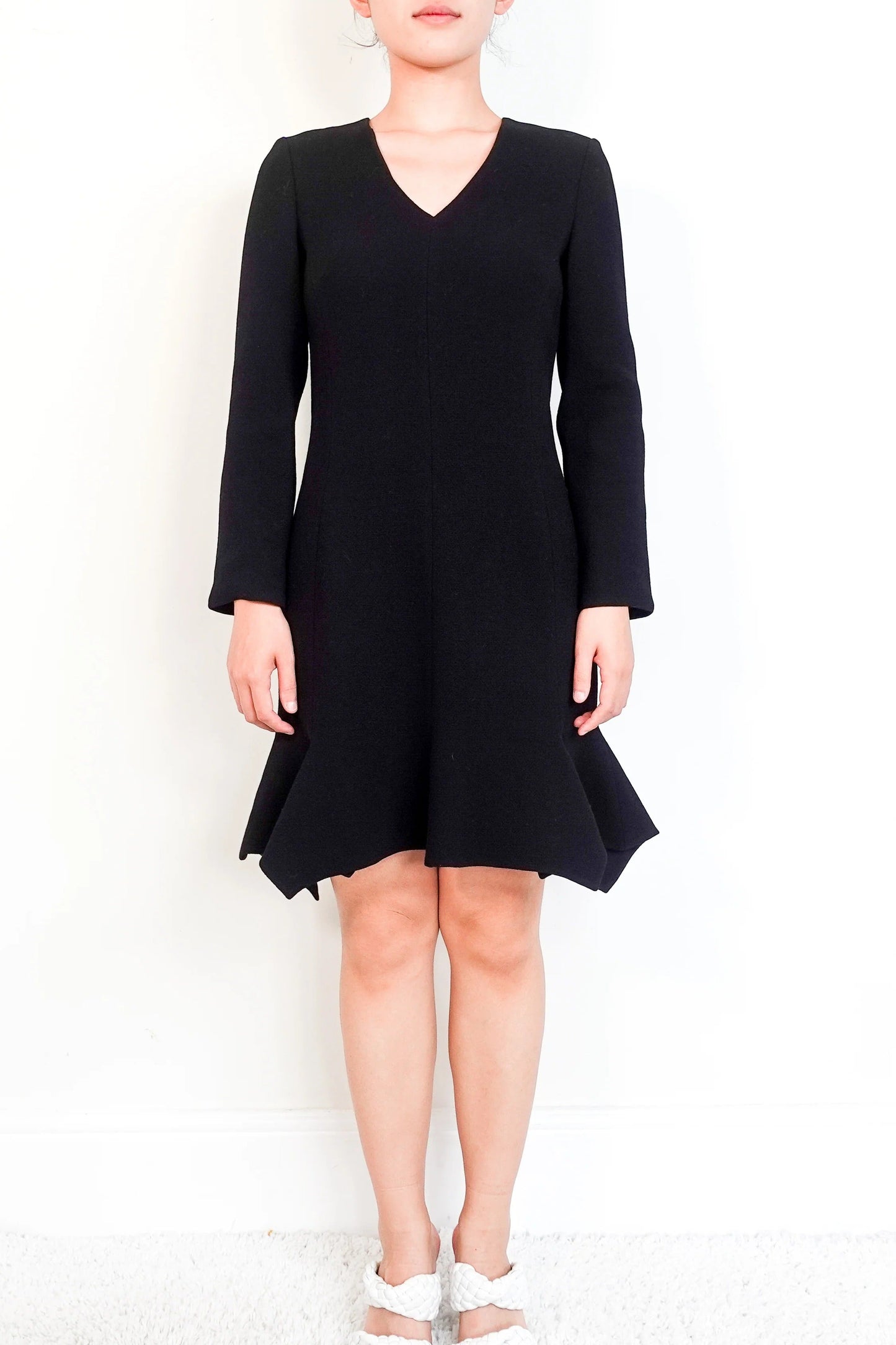 Black V neck Dress