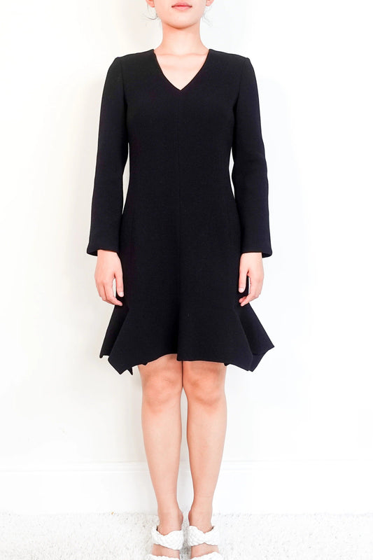 Black V neck Dress