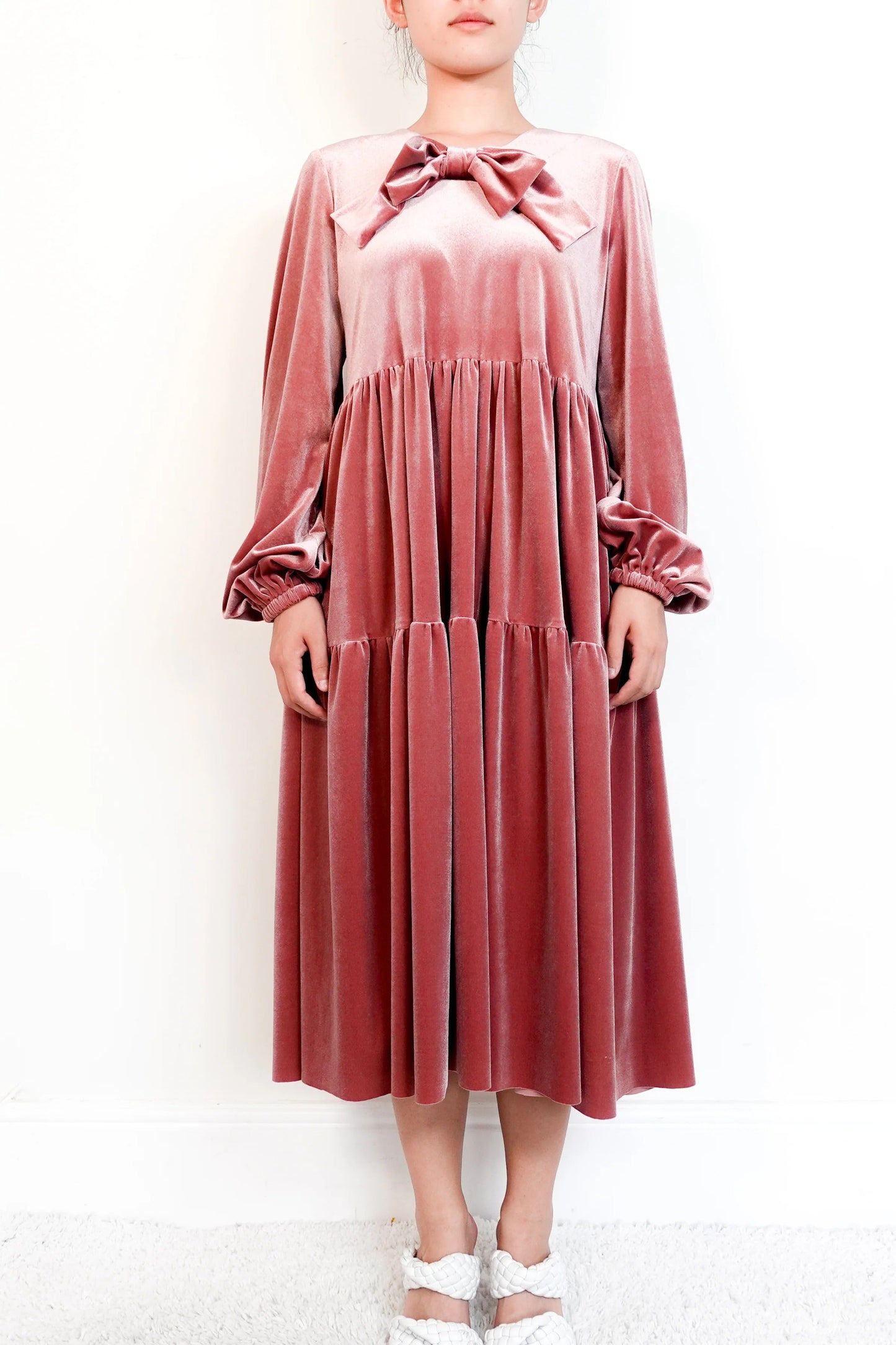 Sands pink velvet dress