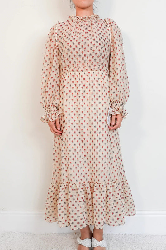 Sea cream floral dress