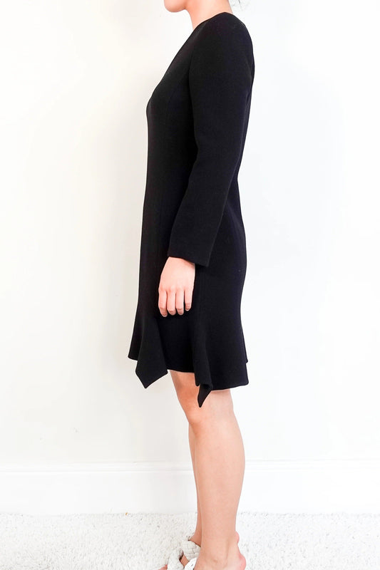 Black V neck Dress