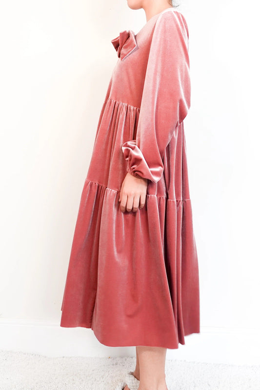Sands pink velvet dress