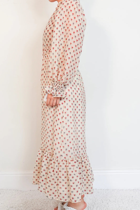 Sea cream floral dress